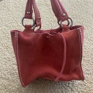 Pink suede Bally purse